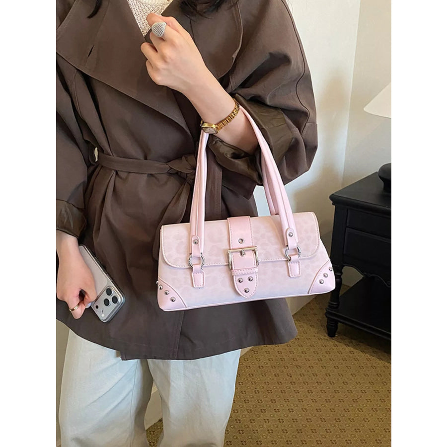 Leopard Buckle Detail Shoulder Bag Apparel and Accessories