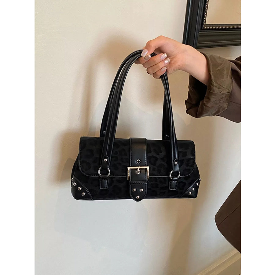 Leopard Buckle Detail Shoulder Bag Apparel and Accessories