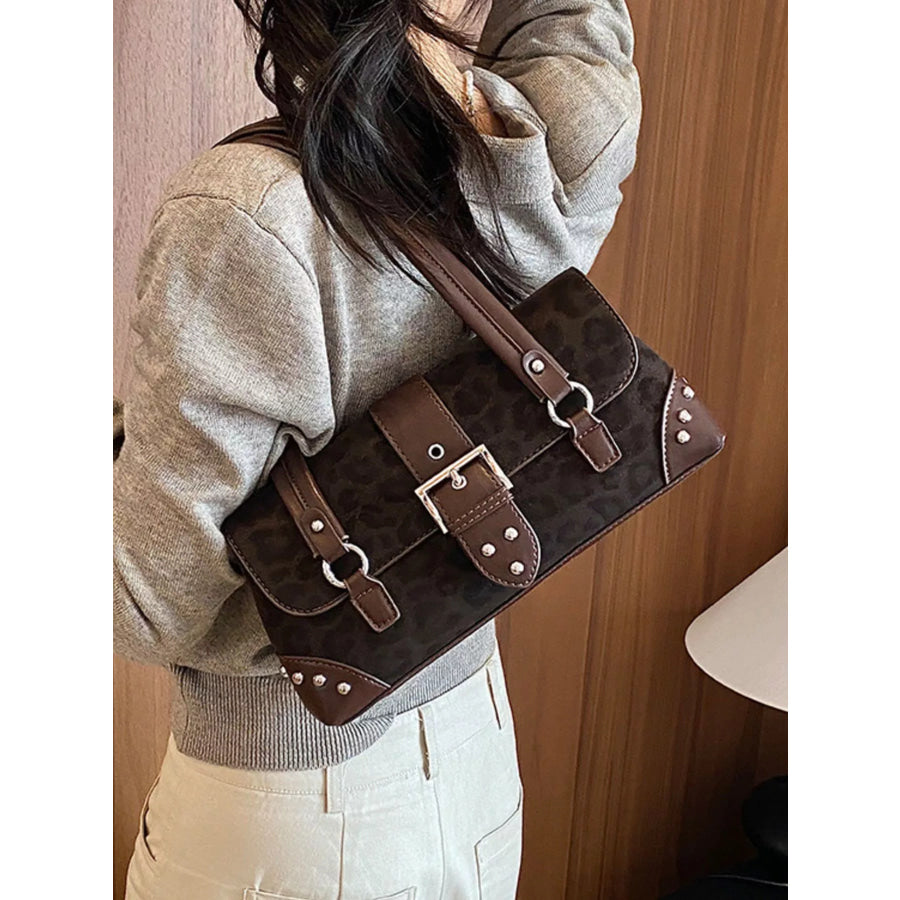 Leopard Buckle Detail Shoulder Bag Brown / onesize Apparel and Accessories