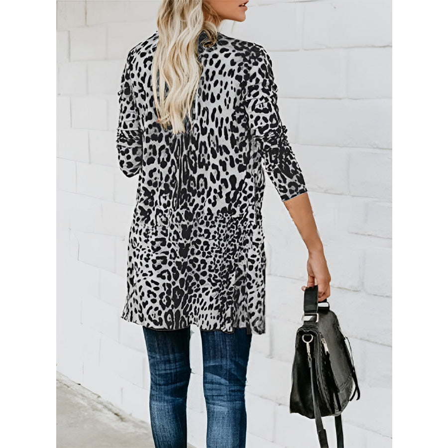 Leopard Button Up Long Sleeve Cardigan Apparel and Accessories