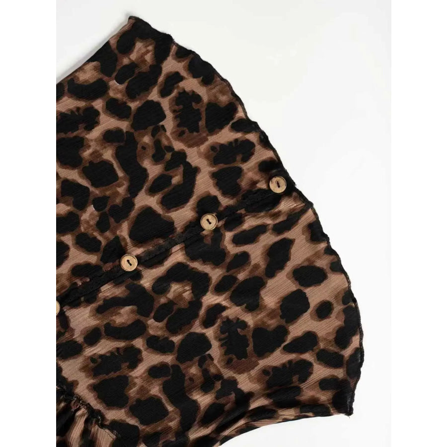 Leopard Button-Up T-Shirt Apparel and Accessories