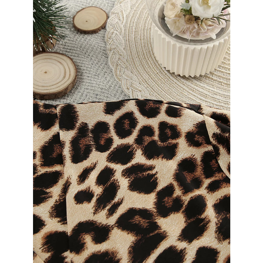 Leopard Cami & Cardigan and Shorts Three-Piece Lounge Set Apparel and Accessories