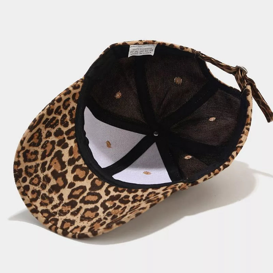 Leopard Cotton Baseball Cap Caramel / One Size Apparel and Accessories