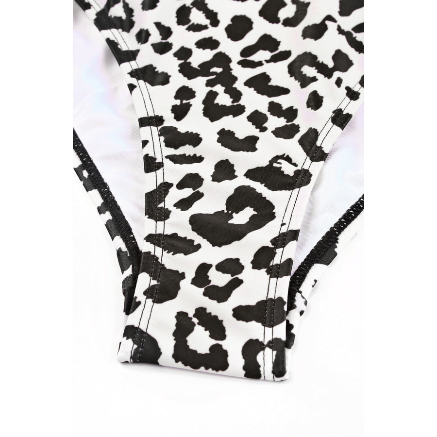 Leopard Cutout One-Shoulder One-Piece Swimsuit