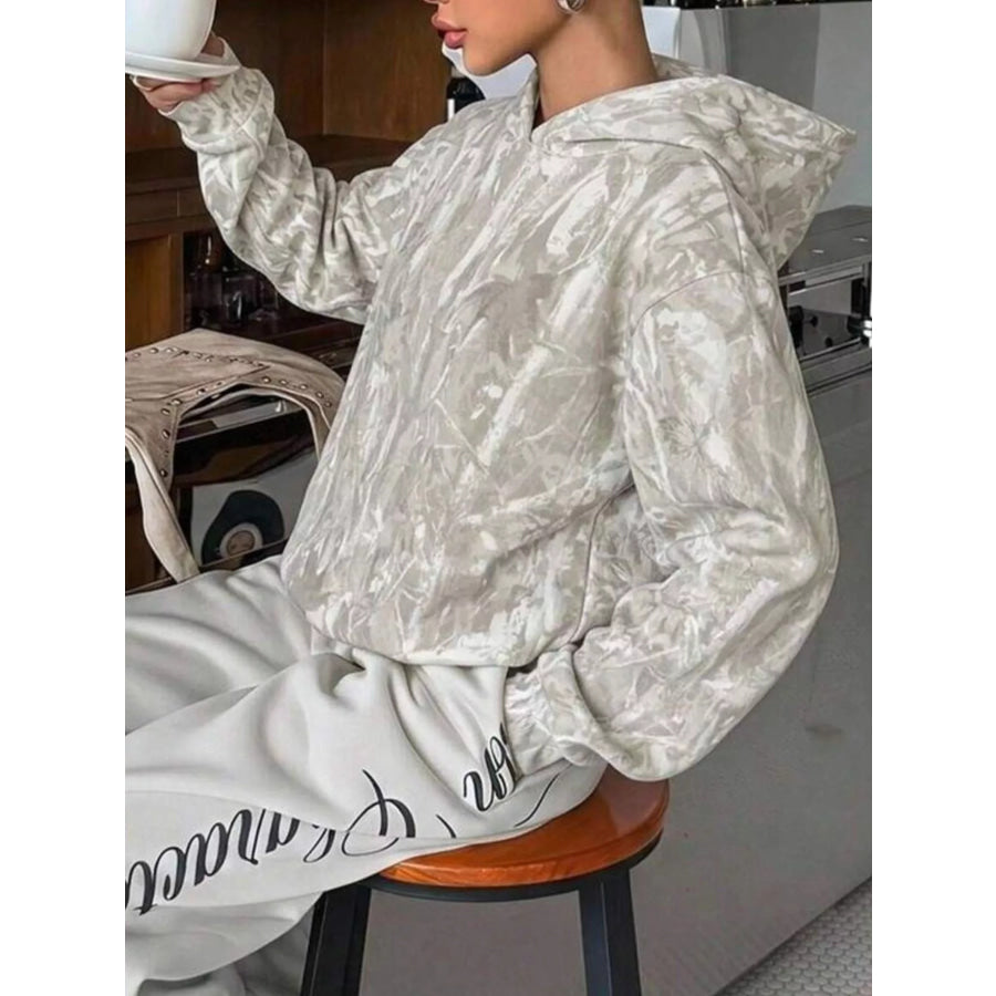 Leopard Dropped Shoulder Hoodie Apparel and Accessories