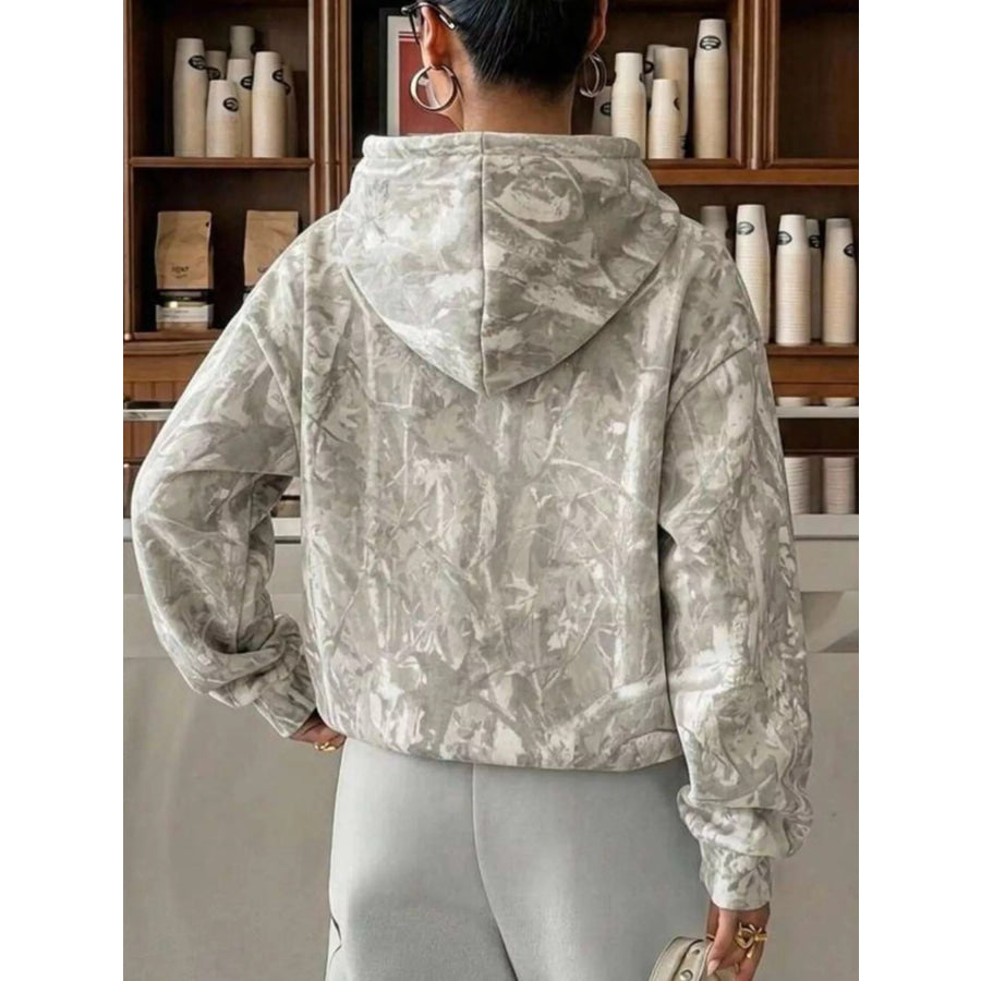 Leopard Dropped Shoulder Hoodie Apparel and Accessories