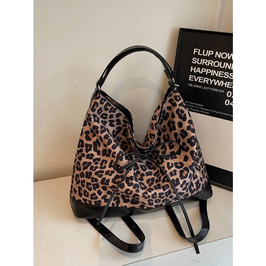 Leopard Dual Purpose Crossbody Bag Mocha / One Size Apparel and Accessories