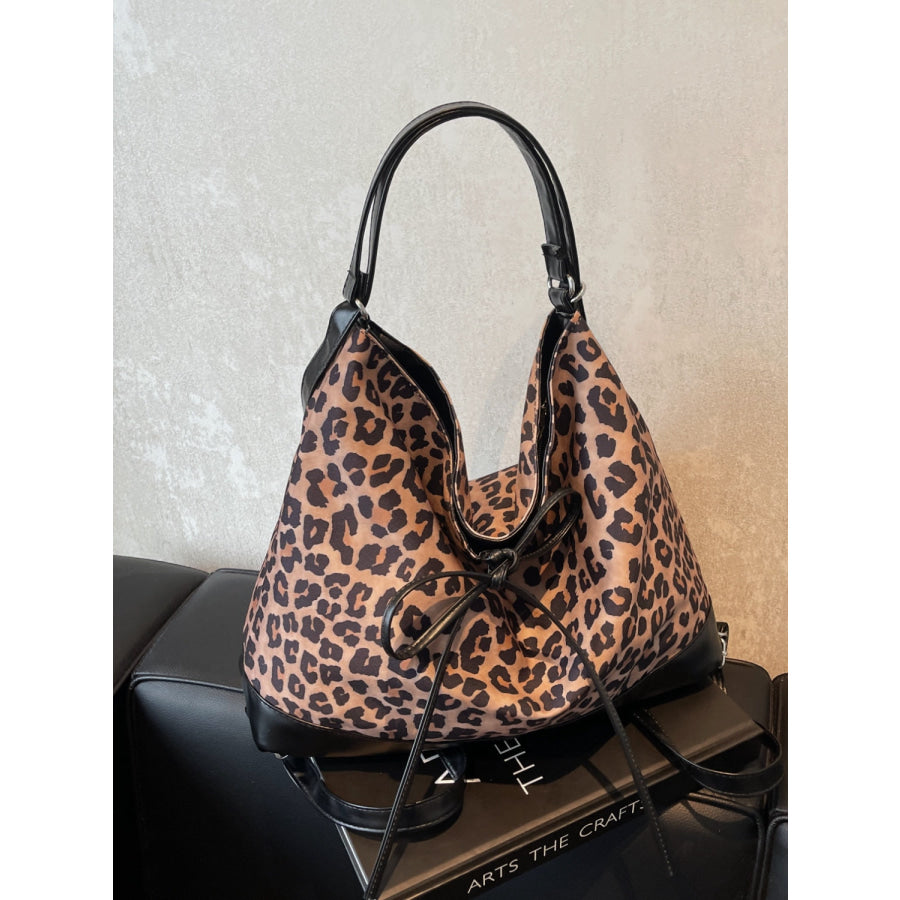 Leopard Dual Purpose Crossbody Bag Mocha / One Size Apparel and Accessories