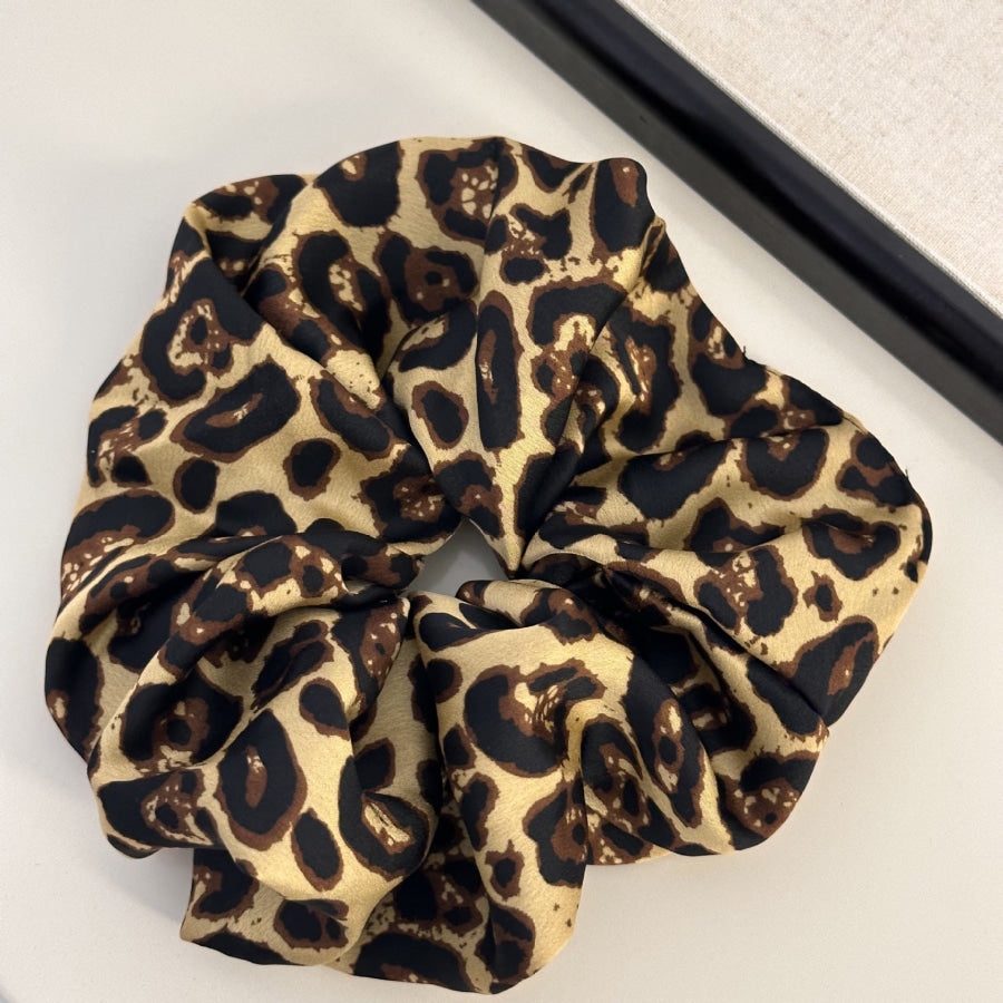 Leopard Elastic Hair Scrunchy Tan / One Size Apparel and Accessories