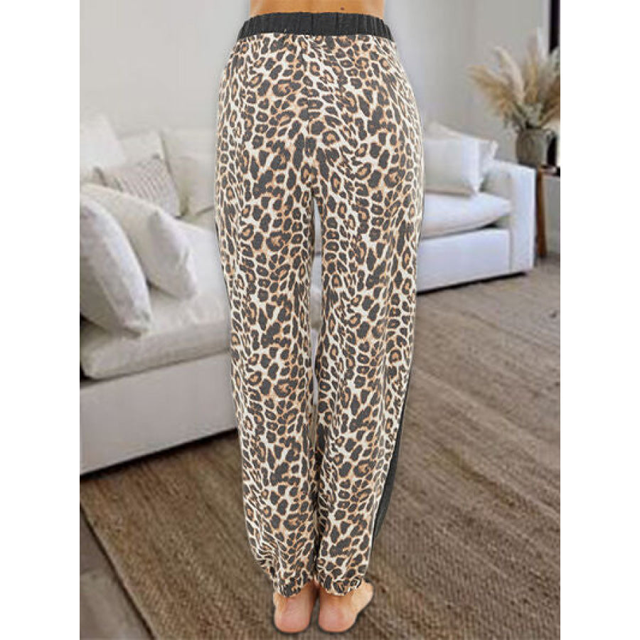 Leopard Elastic Waist Pants Apparel and Accessories