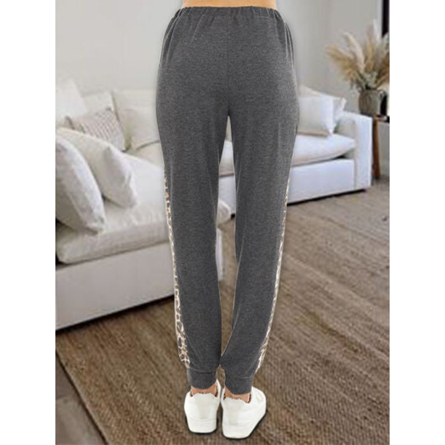 Leopard Elastic Waist Pants Apparel and Accessories