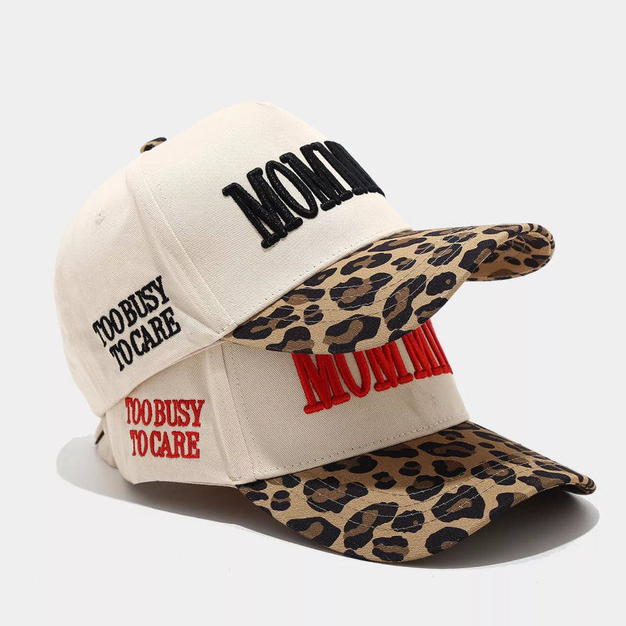 Leopard Embroidered Slogan Baseball Cap Apparel and Accessories