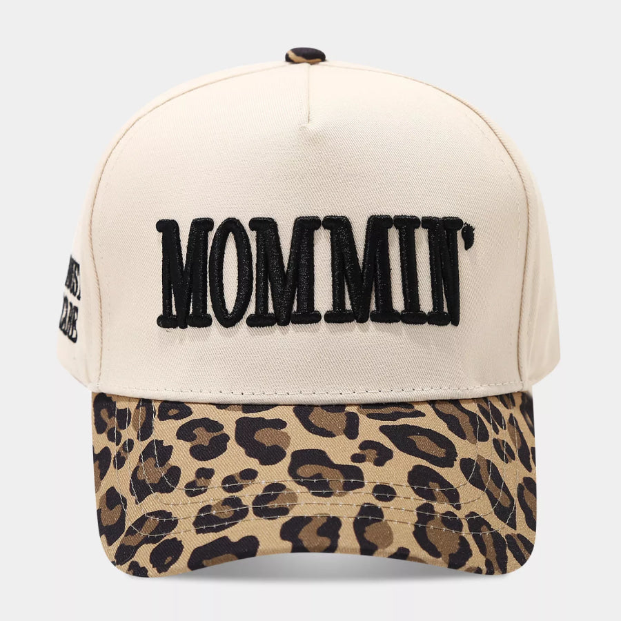 Leopard Embroidered Slogan Baseball Cap Apparel and Accessories