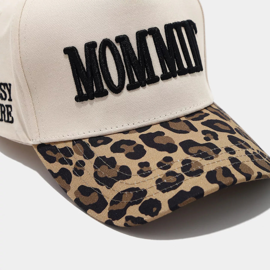 Leopard Embroidered Slogan Baseball Cap Apparel and Accessories