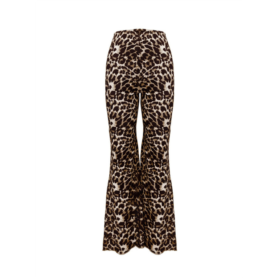 Leopard Flare Pants Apparel and Accessories