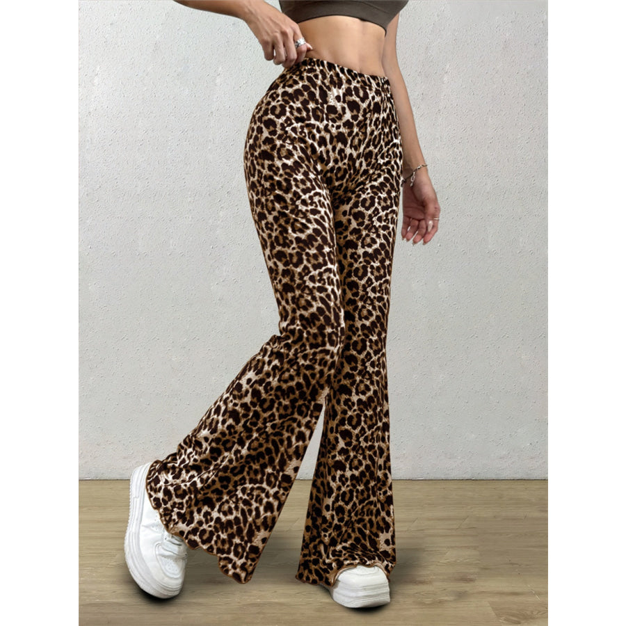 Leopard Flare Pants Apparel and Accessories