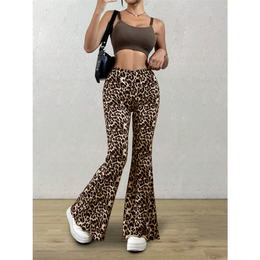 Leopard Flare Pants Apparel and Accessories