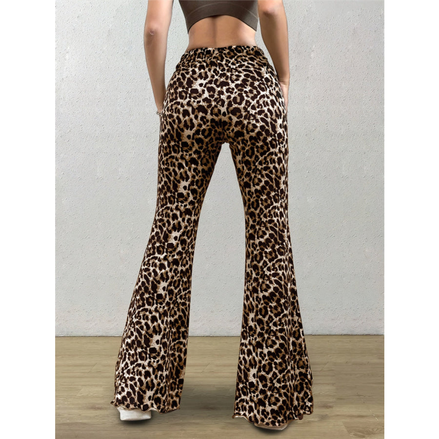 Leopard Flare Pants Leopard / S Apparel and Accessories