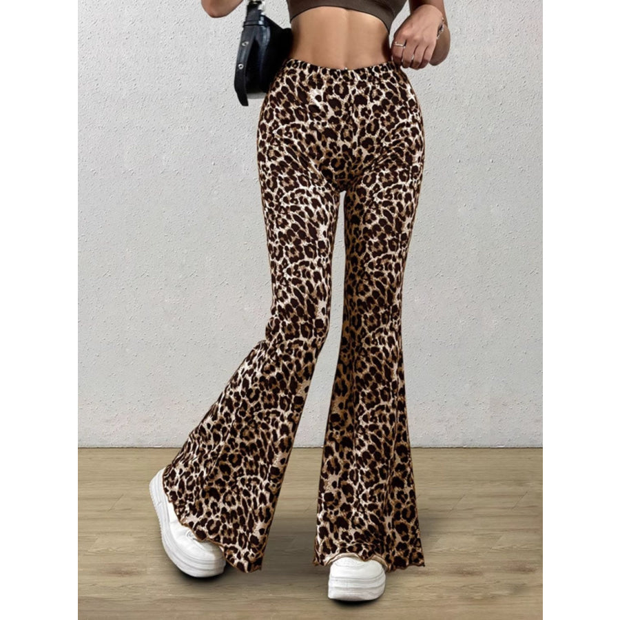 Leopard Flare Pants Leopard / S Apparel and Accessories