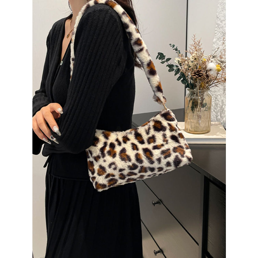 Leopard Fluff Shoulder Bag Apparel and Accessories