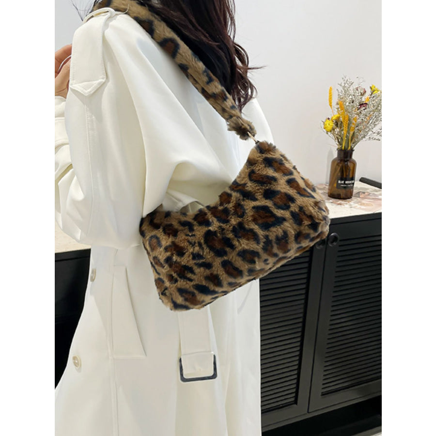 Leopard Fluff Shoulder Bag Apparel and Accessories