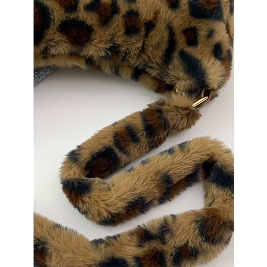 Leopard Fluff Shoulder Bag Apparel and Accessories