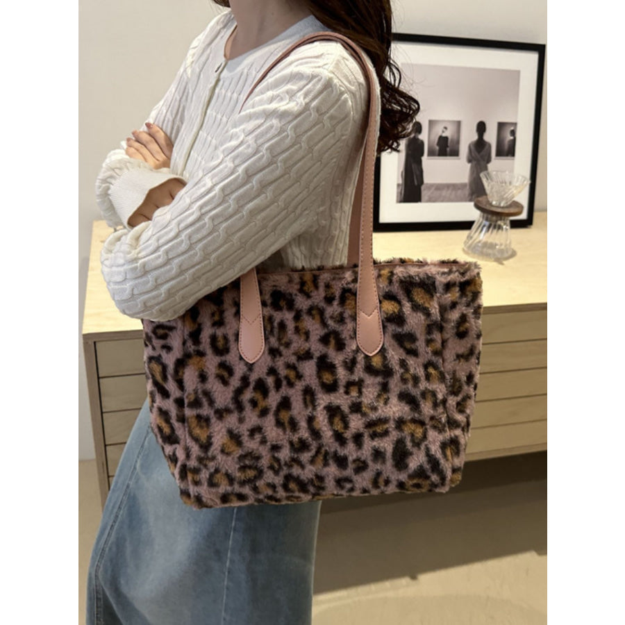 Leopard Fluff Tote Bag Apparel and Accessories