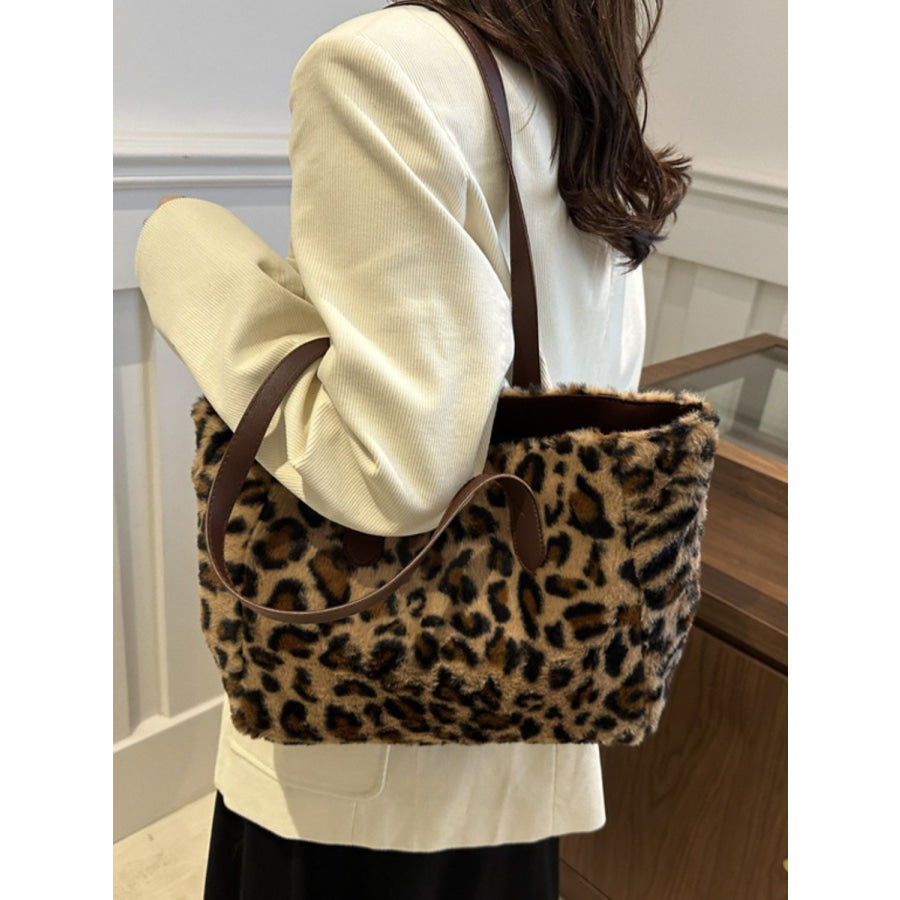 Leopard Fluff Tote Bag Apparel and Accessories