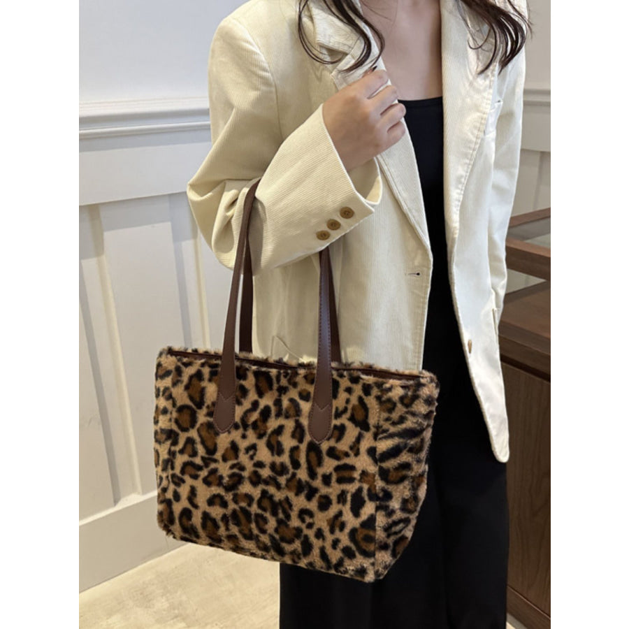 Leopard Fluff Tote Bag Apparel and Accessories