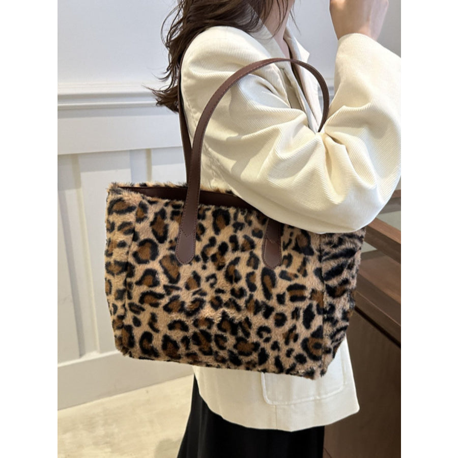 Leopard Fluff Tote Bag Apparel and Accessories