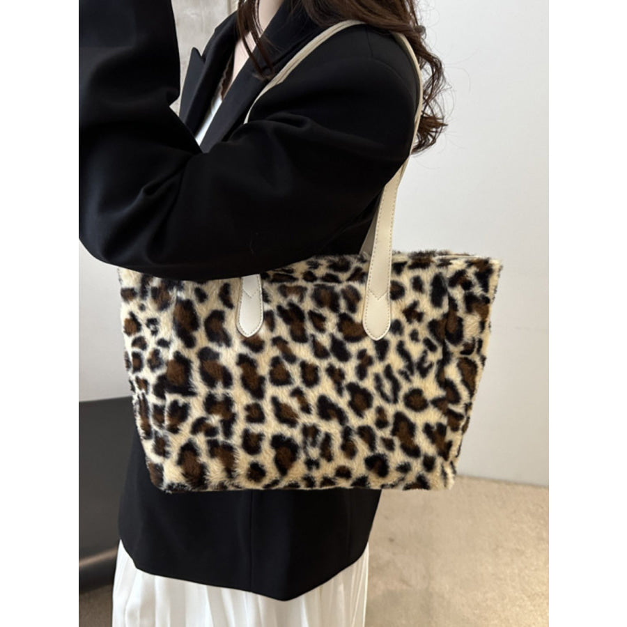 Leopard Fluff Tote Bag Apparel and Accessories