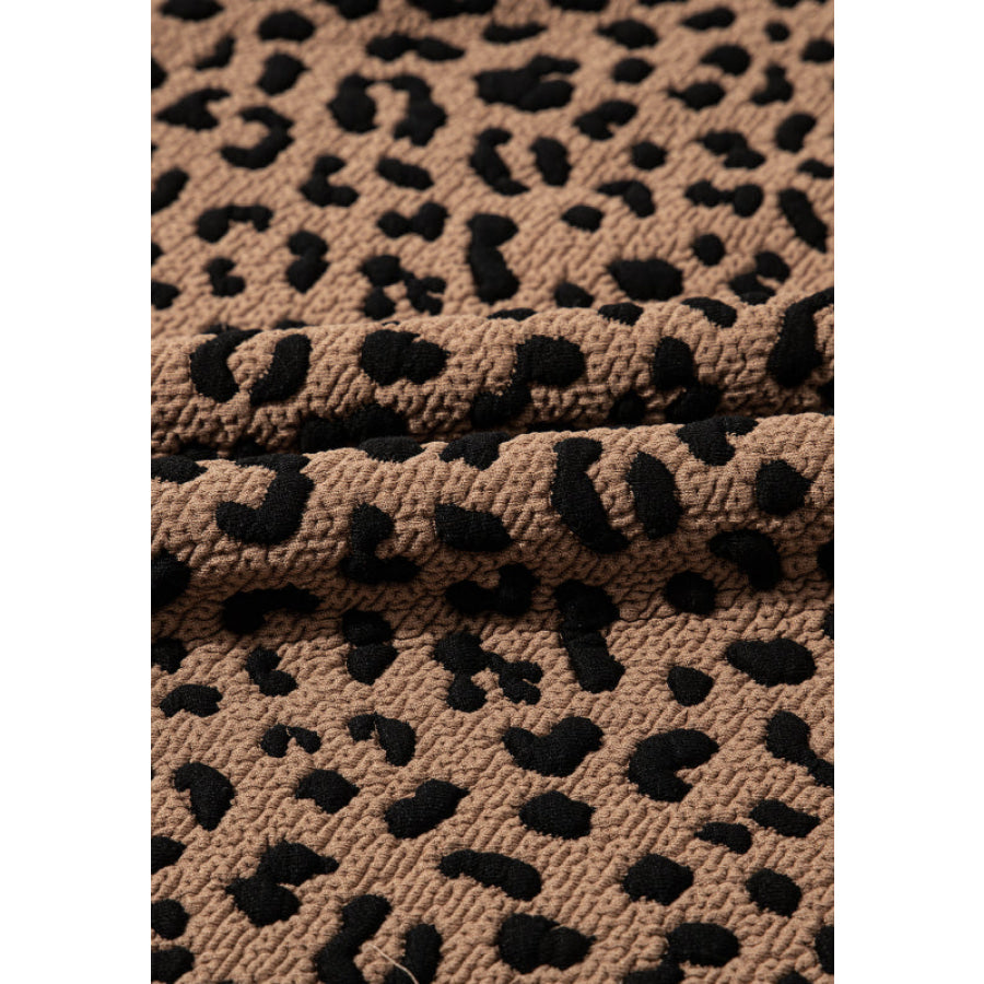 Leopard Johnny Collar Sleeveless Mini Dress Apparel and Accessories