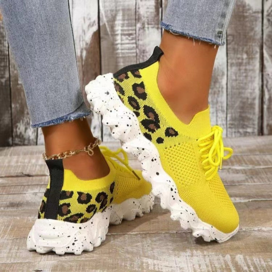 Leopard Mesh Round Toe Athletic Apparel and Accessories