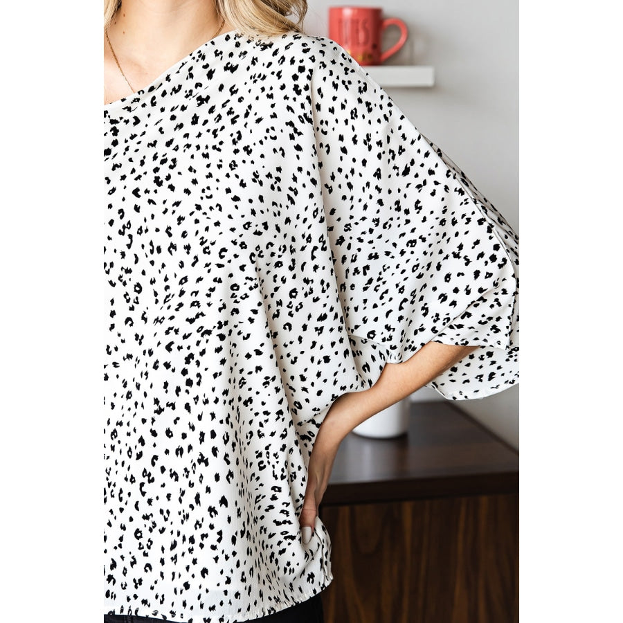 Leopard One-Sleeve Blouse