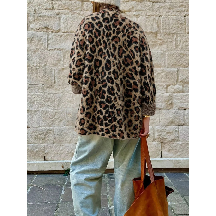 Leopard Open Casual Cardigan Apparel and Accessories