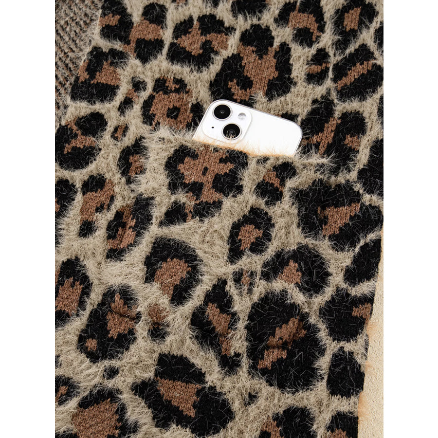 Leopard Open Casual Cardigan Apparel and Accessories