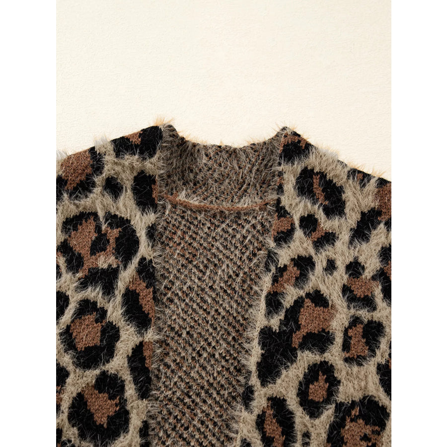 Leopard Open Casual Cardigan Apparel and Accessories