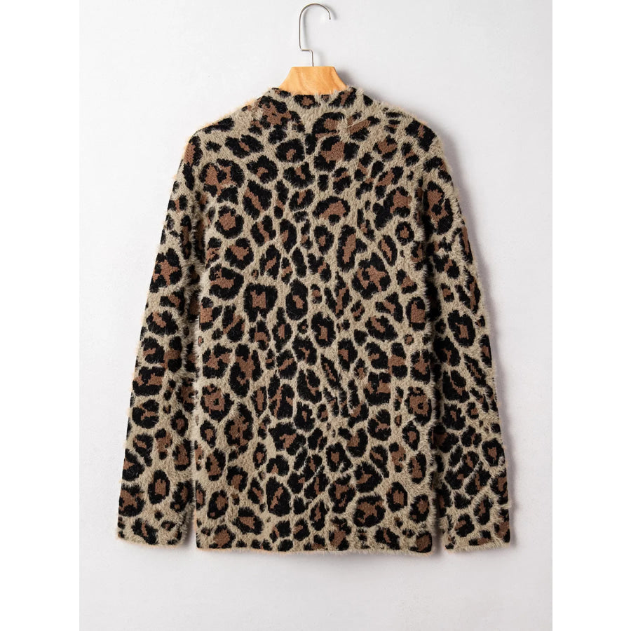 Leopard Open Casual Cardigan Apparel and Accessories