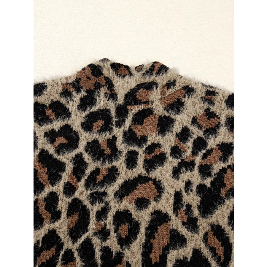 Leopard Open Casual Cardigan Apparel and Accessories
