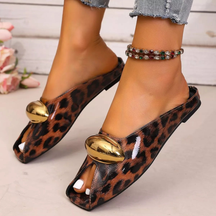 Leopard Open Toe Sandals Apparel and Accessories