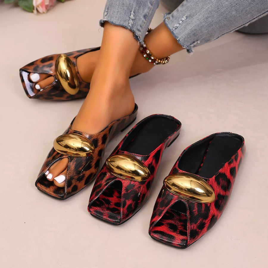 Leopard Open Toe Sandals Apparel and Accessories