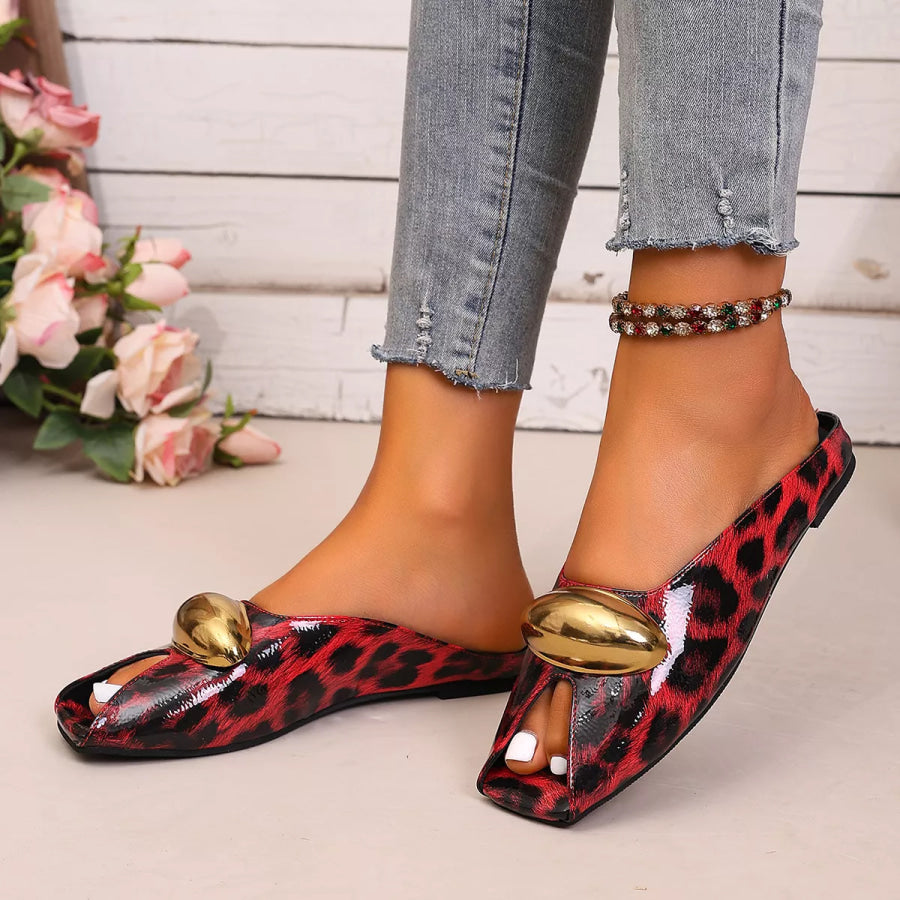 Leopard Open Toe Sandals Apparel and Accessories