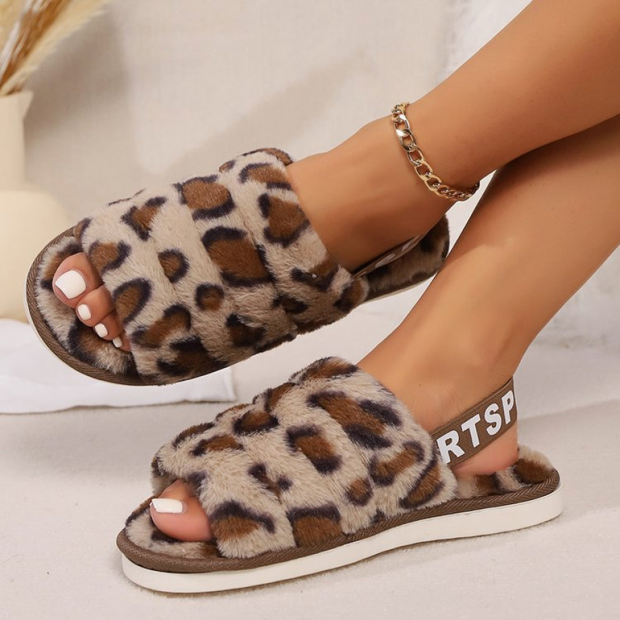 Leopard Open Toe Slippers Apparel and Accessories