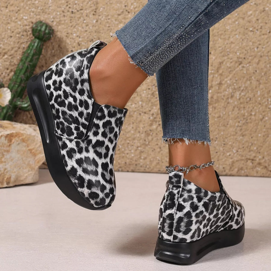 Leopard Platform Slip-Ons Apparel and Accessories