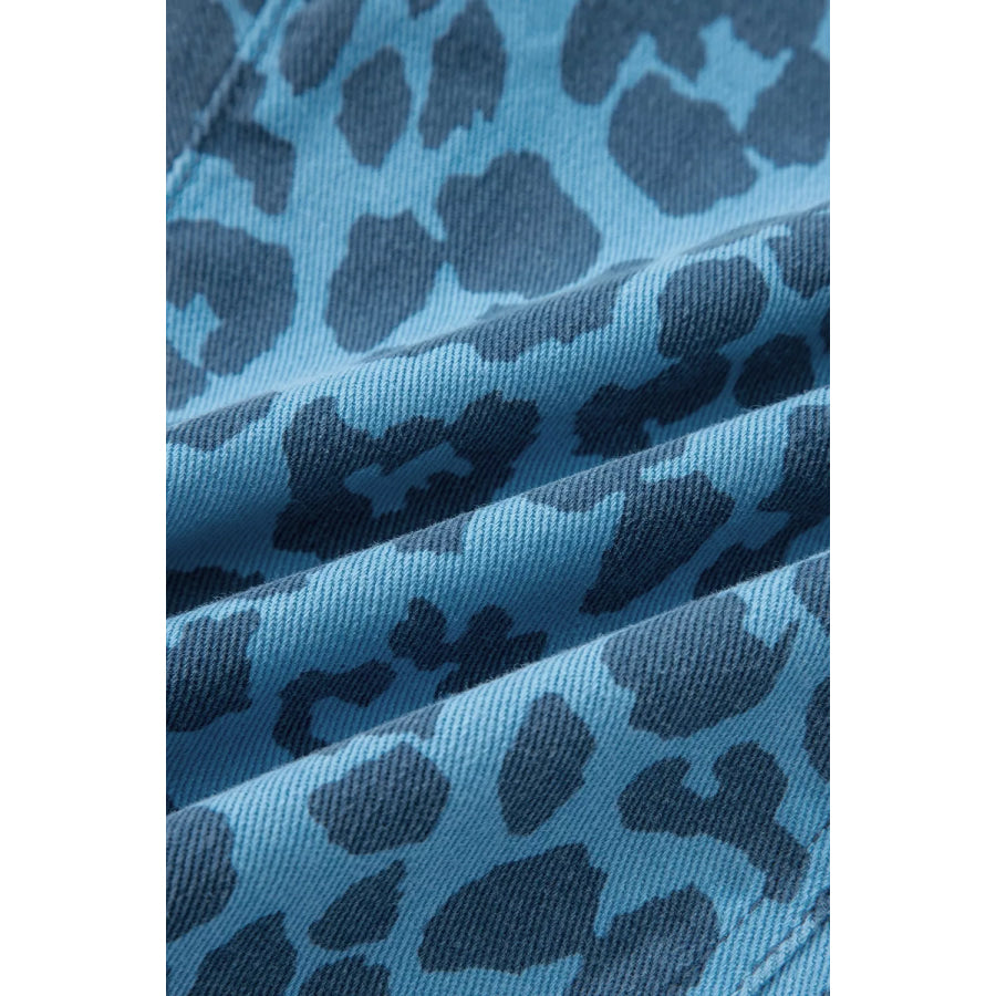 Leopard Print Barrel Leg Jeans Apparel and Accessories