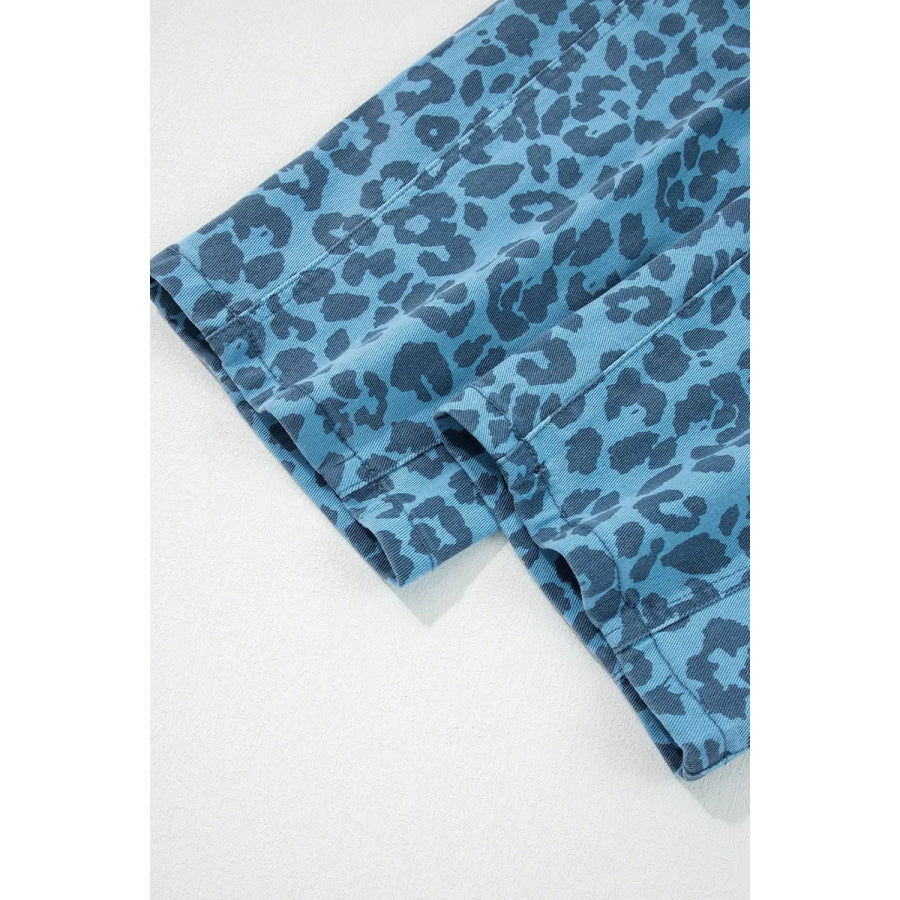 Leopard Print Barrel Leg Jeans Apparel and Accessories