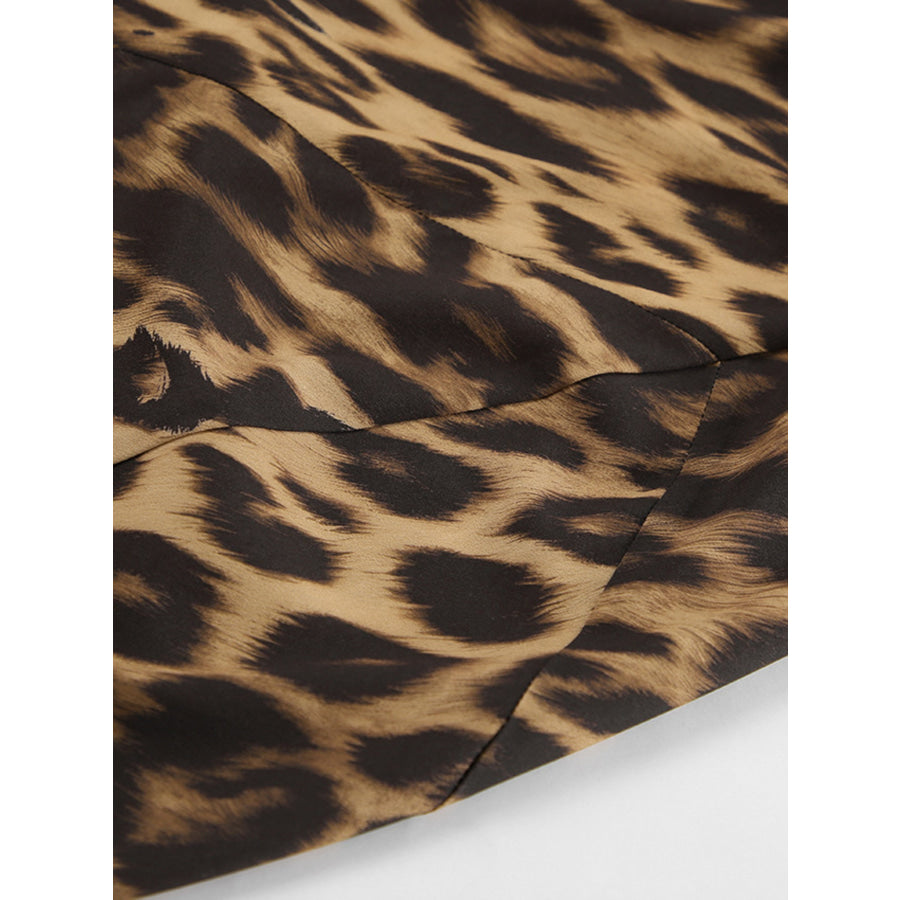 Leopard Print Bodycon Maxi Skirt Apparel and Accessories