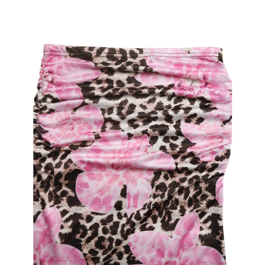 Leopard Print Bodycon Maxi Skirt Apparel and Accessories