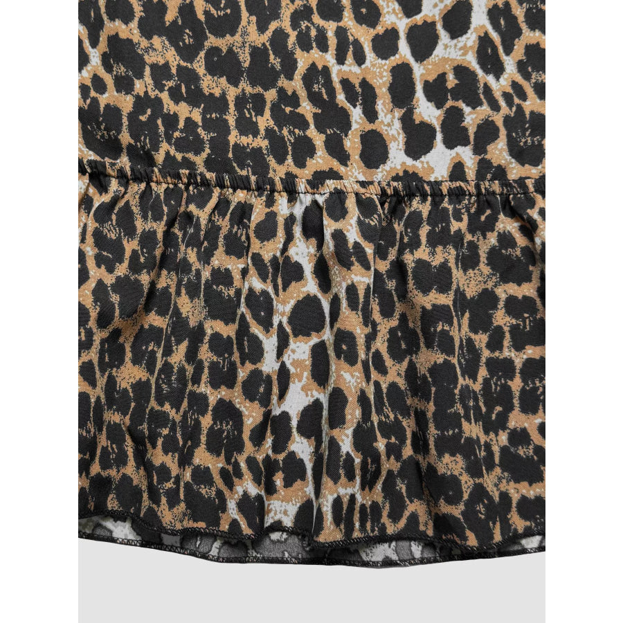 Leopard Print Cami with Back Tie Apparel and Accessories