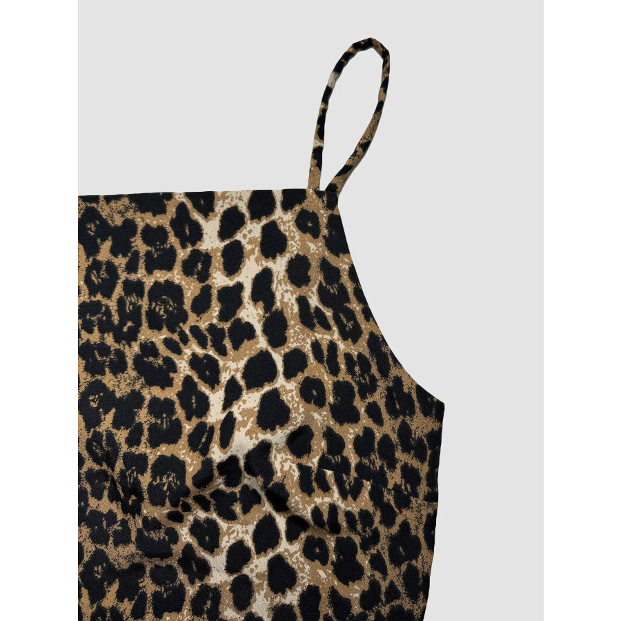 Leopard Print Cami with Back Tie Apparel and Accessories